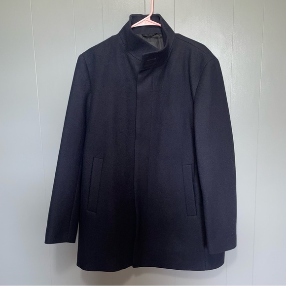 Theory Belvin Coat in Wool-Blend Melton Eclipse Blue XL - Picture 2 of 10